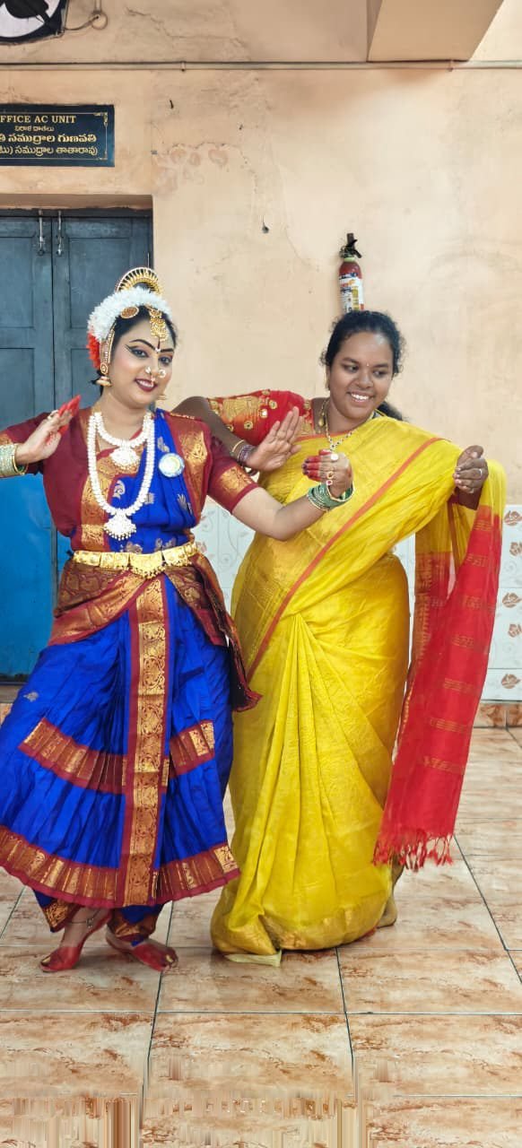 Student dancer in stage recital performance pose
